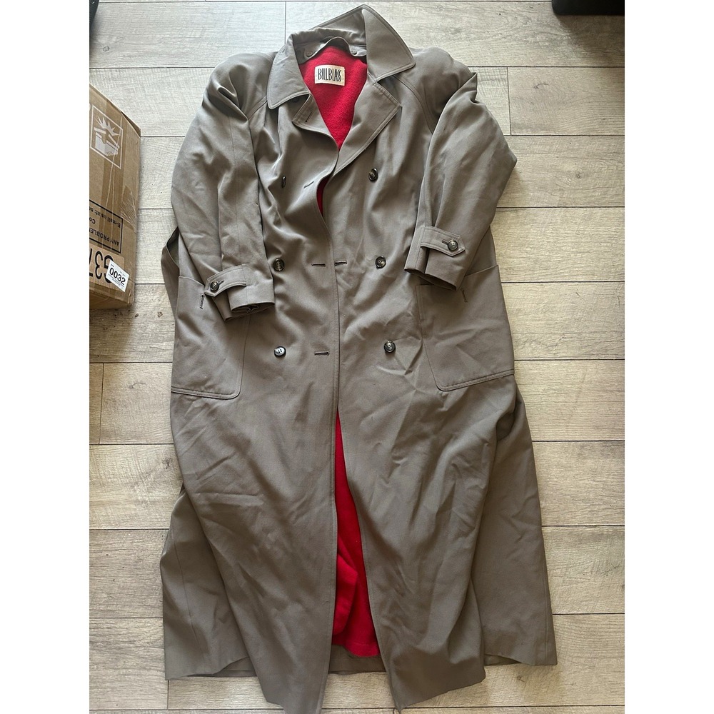 Vintage Bill Blass Trench Coat Women's Size 6 Wool Lined Made in Japan